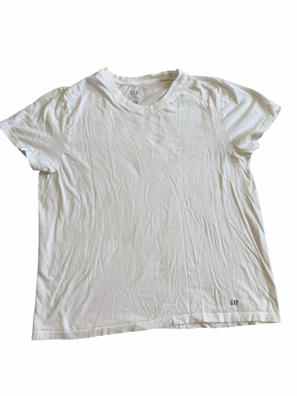 GAP White Logo-Print Crewneck Tee